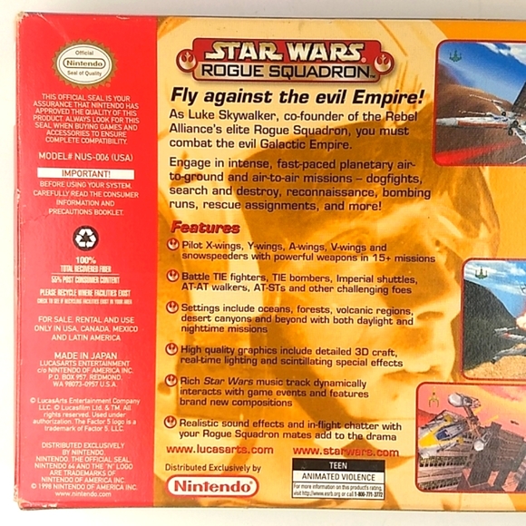 Star Wars Rogue Squadron for N64 in Orig Retail Box - Picture 8 of 14